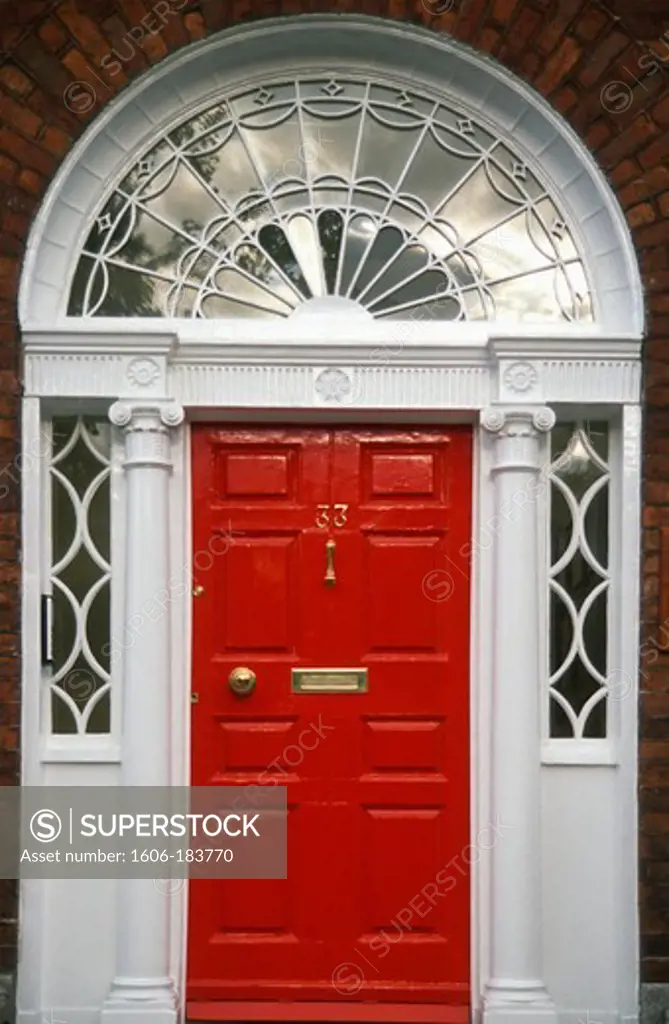 Ireland, Dublin, typical door,