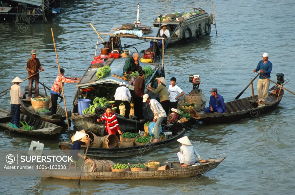 Vietnam, Mekong Delta, Cantho, Cai Rang, floating market,
