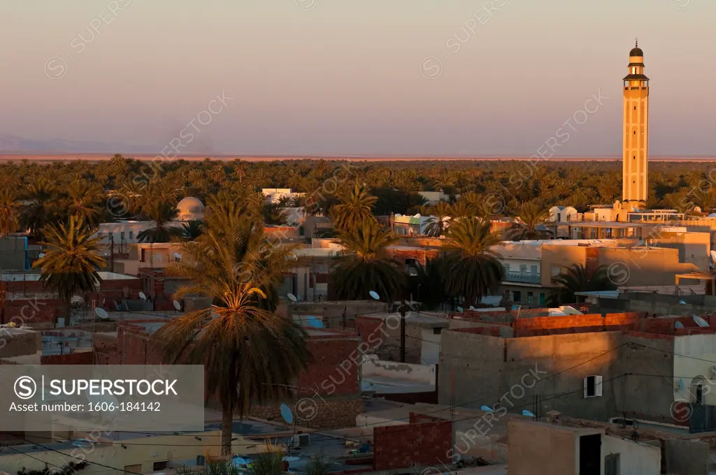 North Africa, Tunisia, Tozeur province, Tozeur, minaret