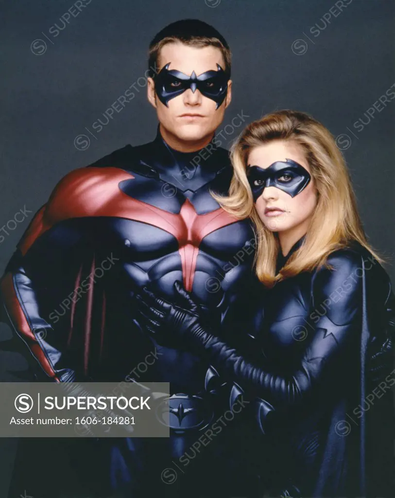 Chris O'Donnell and Alicia Silverstone , Batman & Robin , 1997 directed by Joel Schumacher (Warner Bros. Pictures)