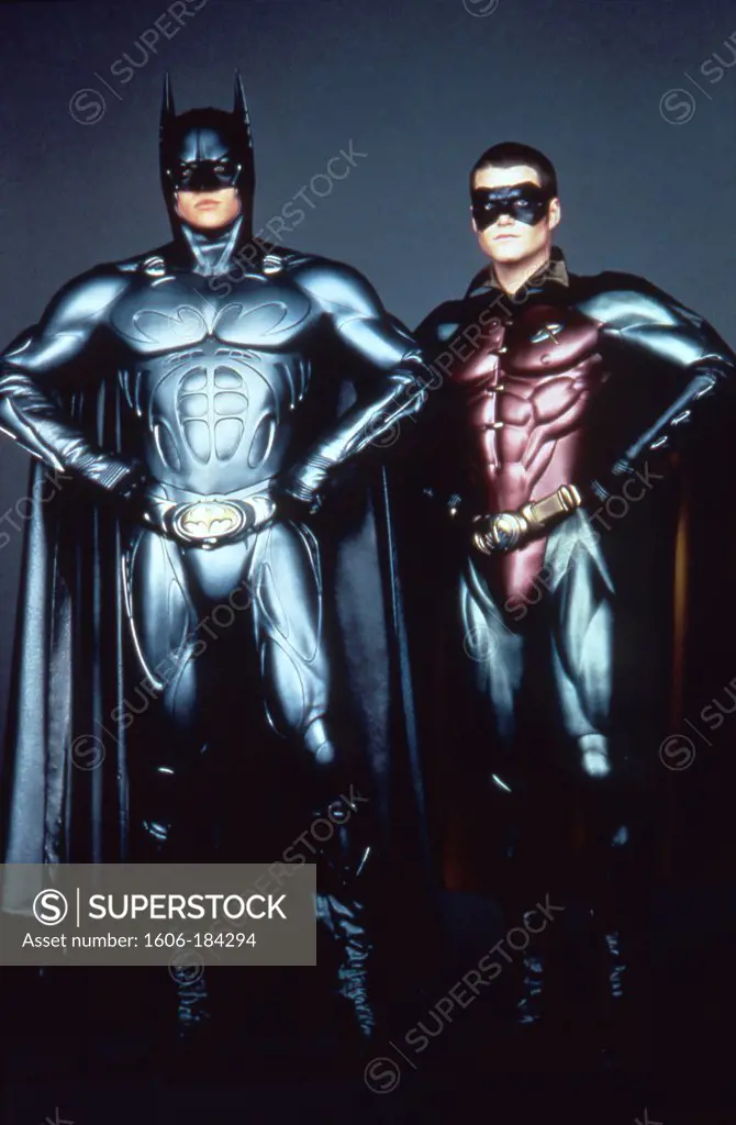 Val Kilmer and Chris O'Donnell , Batman Forever , 1995 directed by Joel Schumacher (Warner Bros. Pictures)