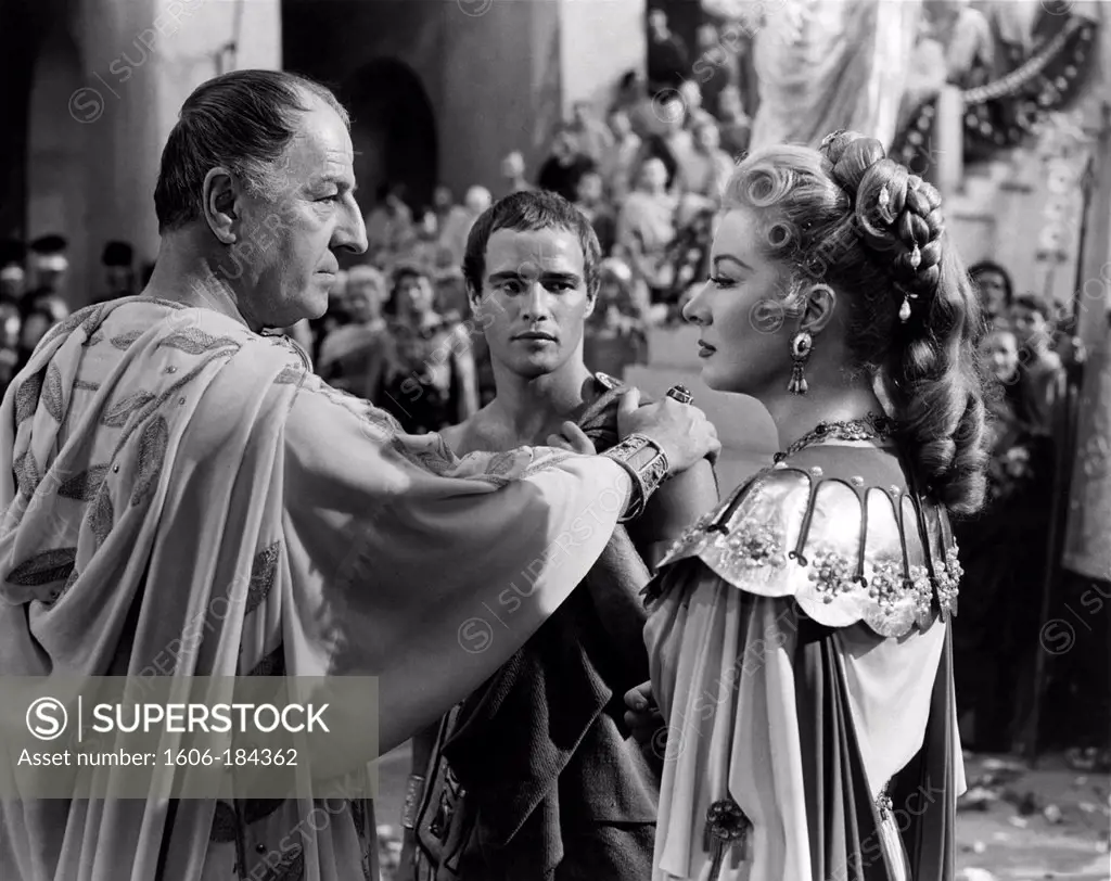 Louis Calhern, Marlon Brando and Greer Garson, Julius Caesar , 1953 directed by Joseph L. Mankiewicz  (Metro-Goldwyn-Mayer Pictures)