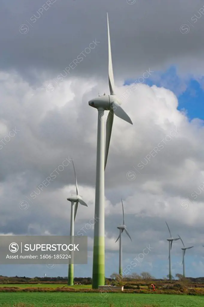France, Brittany, Wind turbine, wind farm