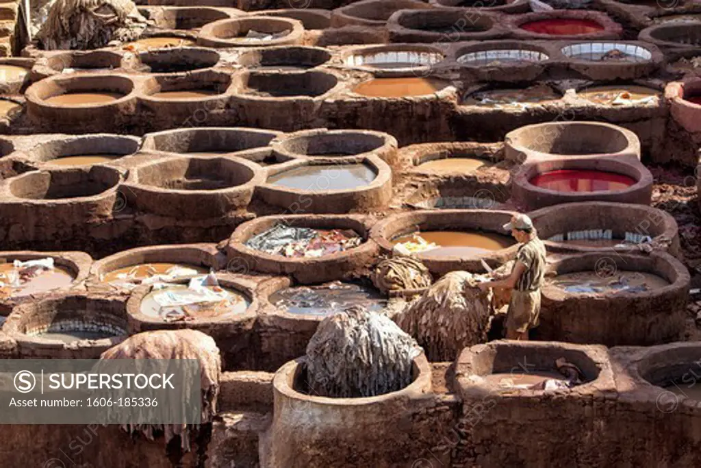 Leather tanneries in Fes, Morocco