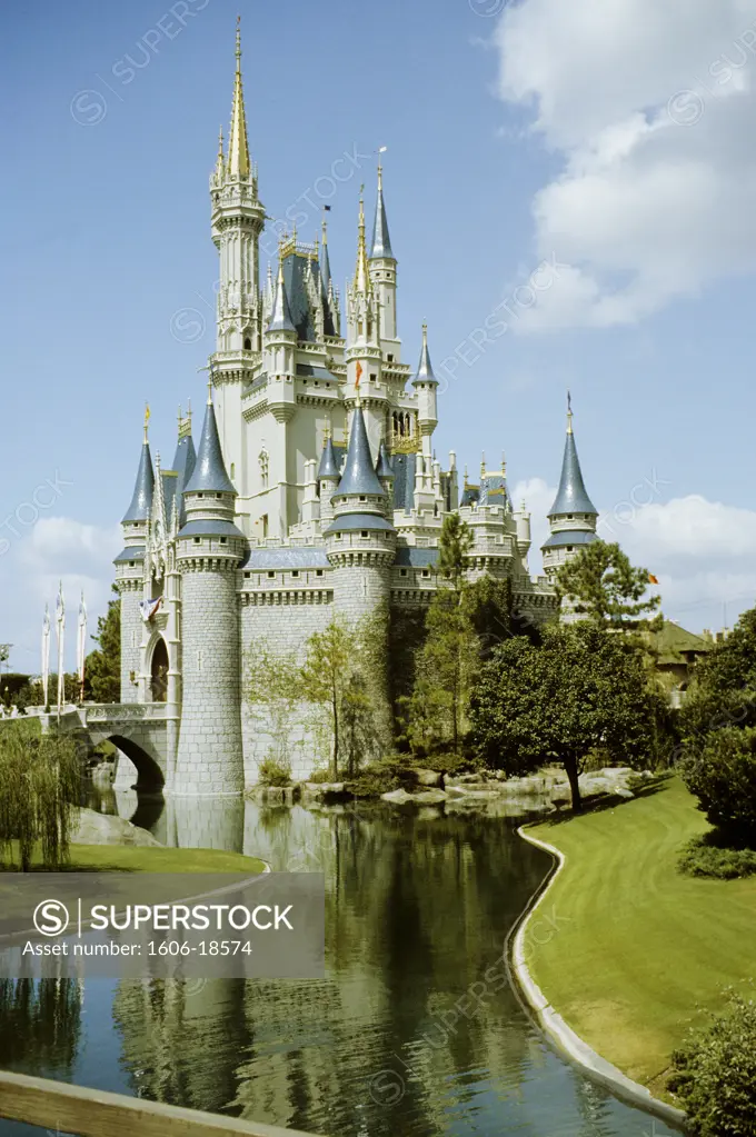 USA, California, Disneyland, Castle of the Sleeping Beauty, blue sky