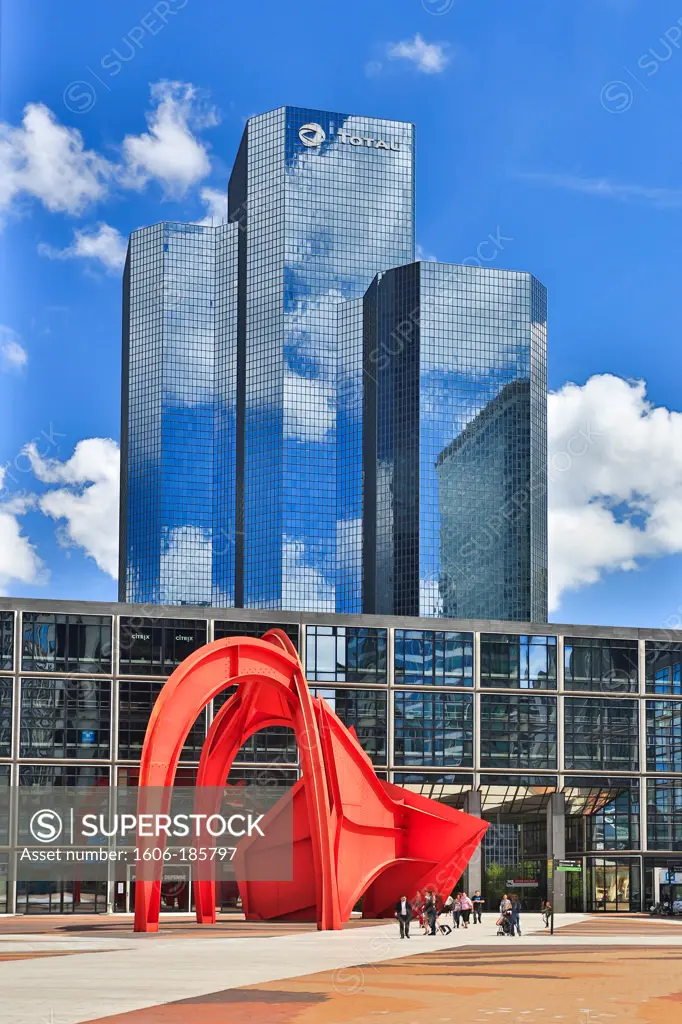 France , Paris City,La Defense District, Defense Square , Alexander Calder structure