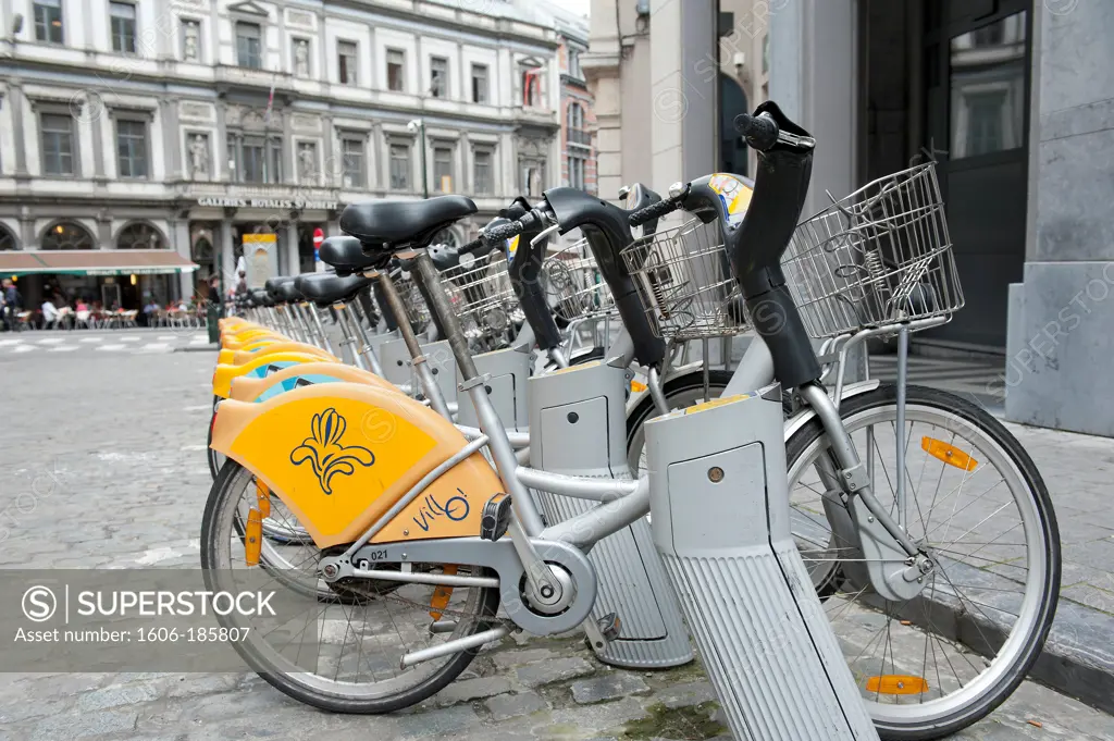 Belgium - Brussels - ""Villo"", self sevice bikes, equivalent of Parisian ""Vélib""