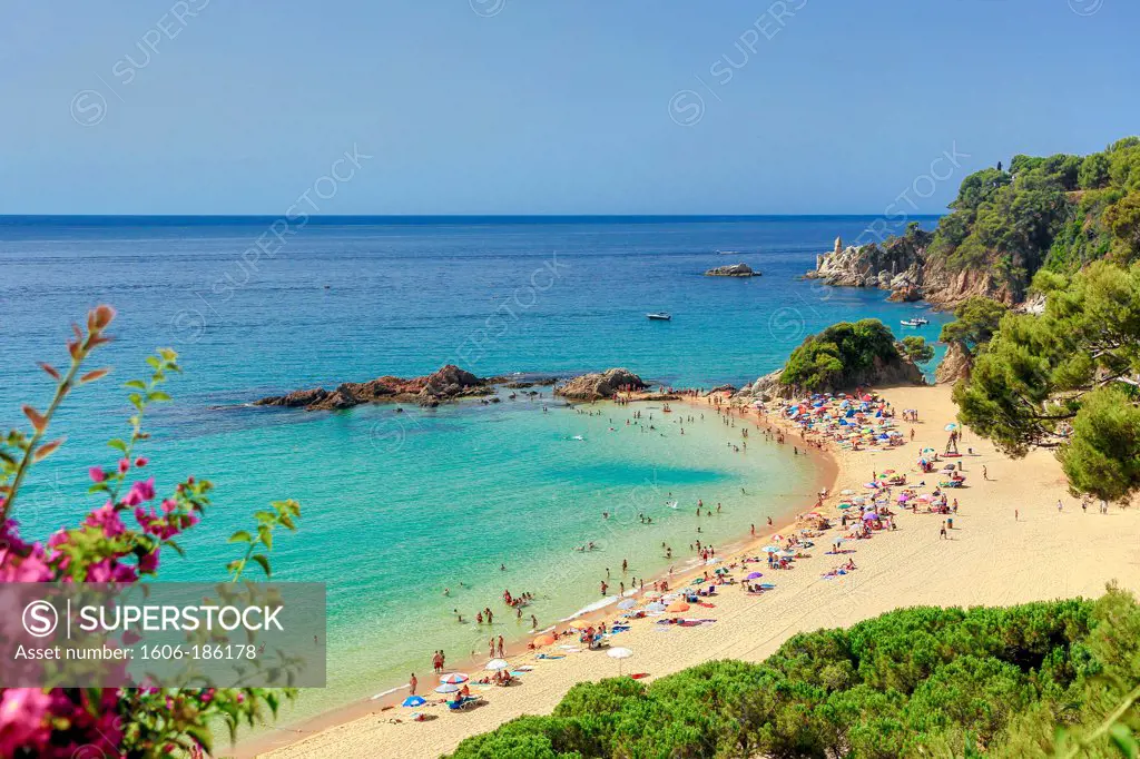 Spain , Catalonia ,Costa Brava Coast,  Lloret de Mar City, Santa Cristina Beach