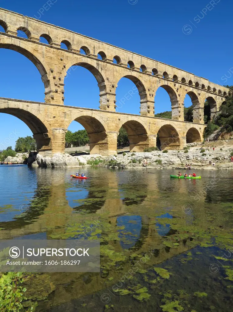 Pont du Gard roman bridge in France