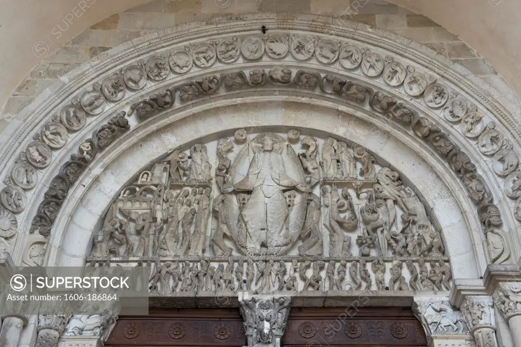 Sculpture of Gislebertus,Tympanum,St Lazare Cathedral,Autun,Burgondy,71,France