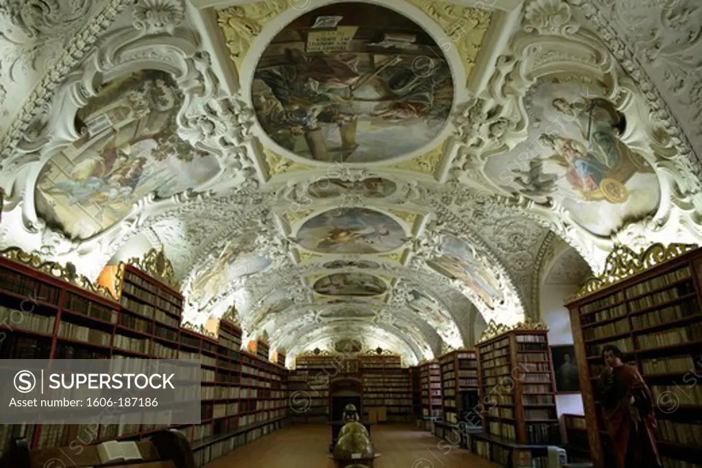 Strahov Monastery Library. Theological hall. Praha. Czech Republic.