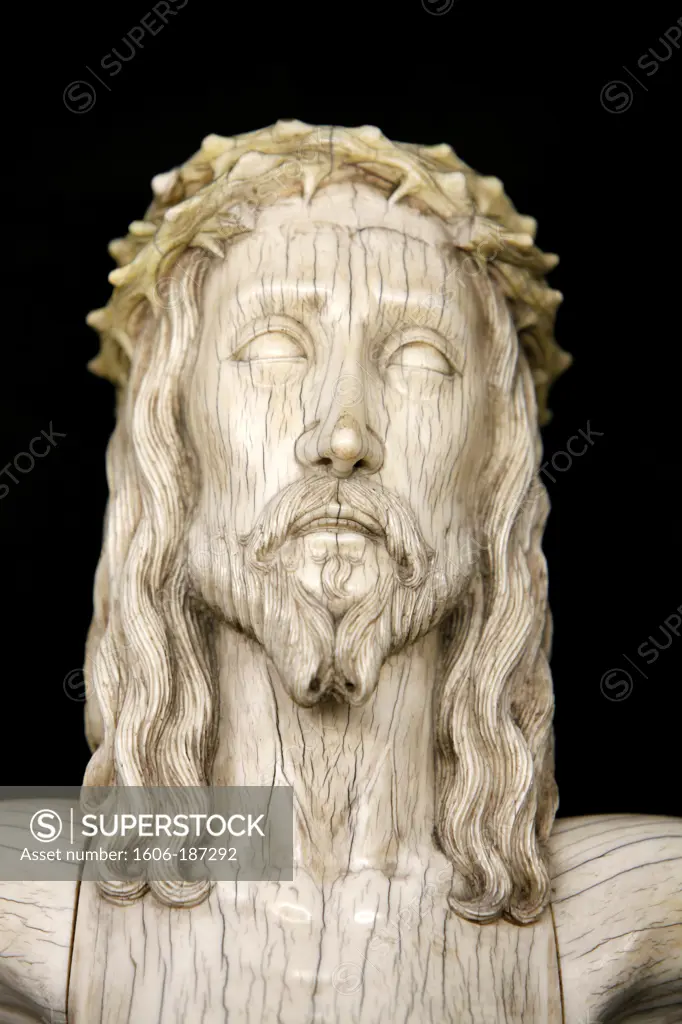 Christ sculpture in Notre-Dame de Paris cathedral Treasure Museum Paris . France.