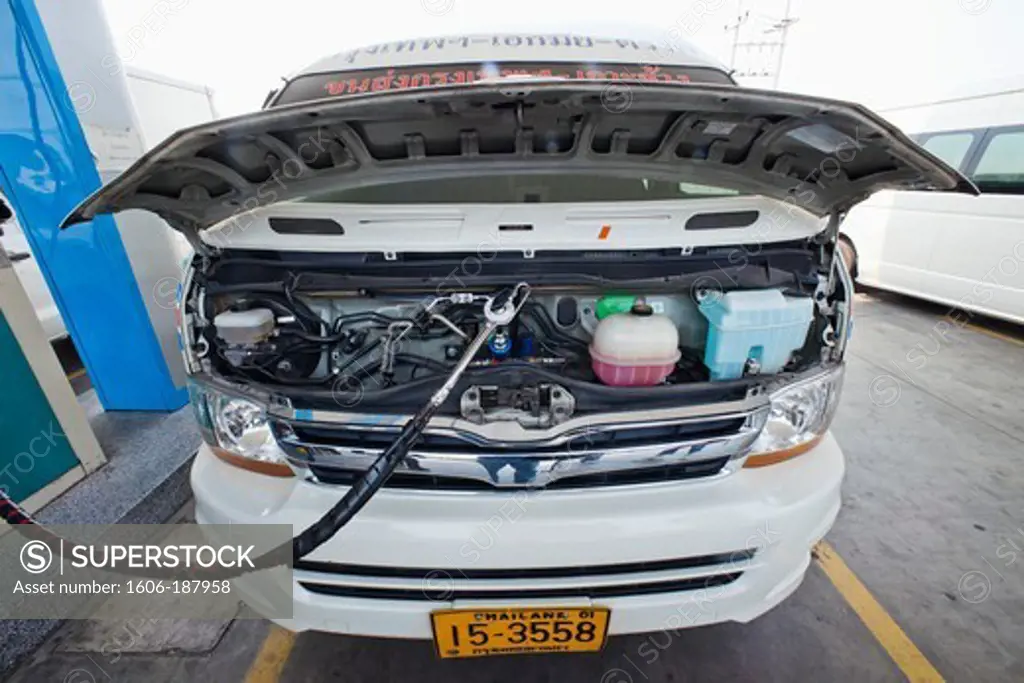 Thailand,LPG Gas Stand,Van Being Filled with LPG
