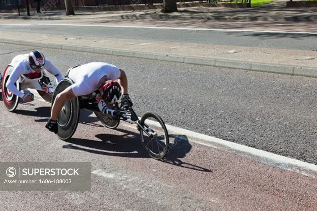 England,London,London Marathon,Wheelchair Competitor
