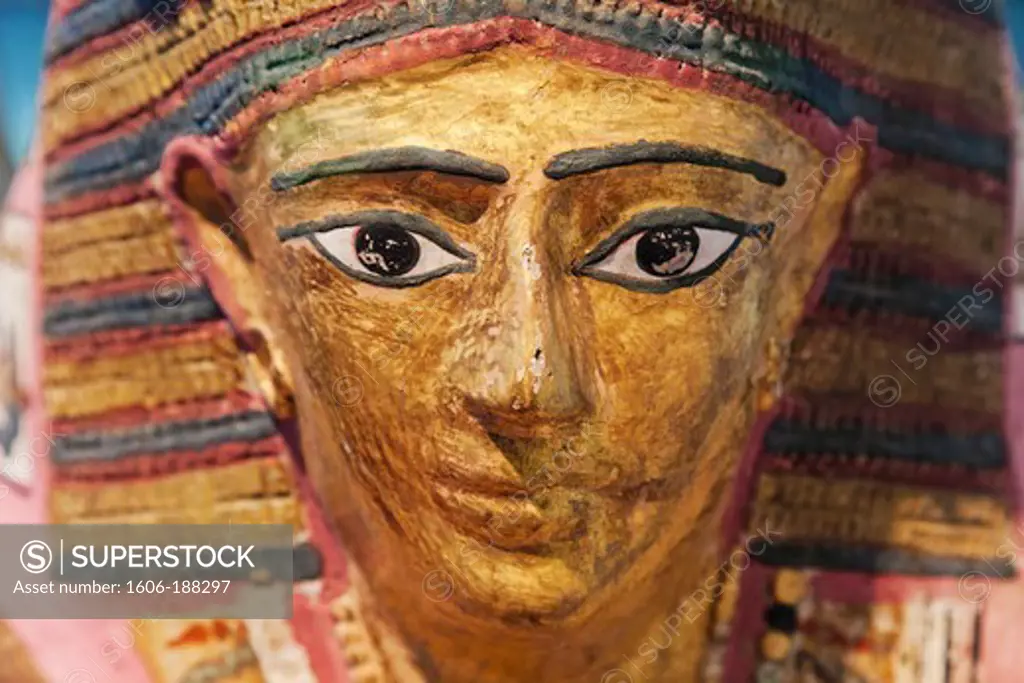 England,London,British Museum,Egyptian Room,Display of Egyptian Mummy