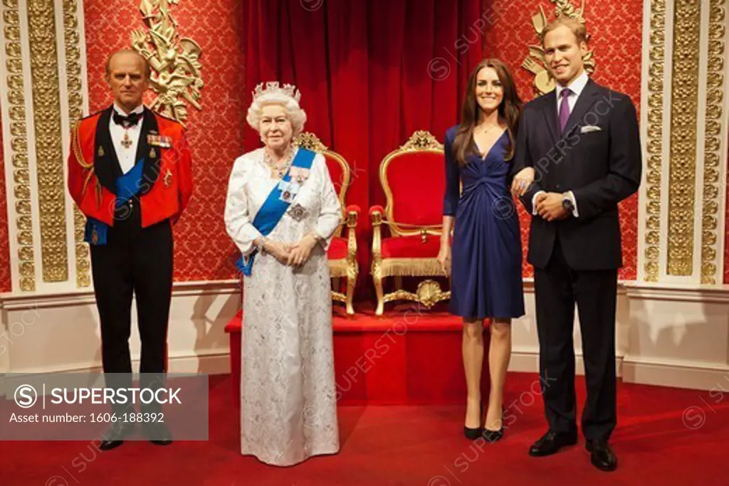 England,London,Madame Tussauds,Waxwork Display of Members of The British Royal Family
