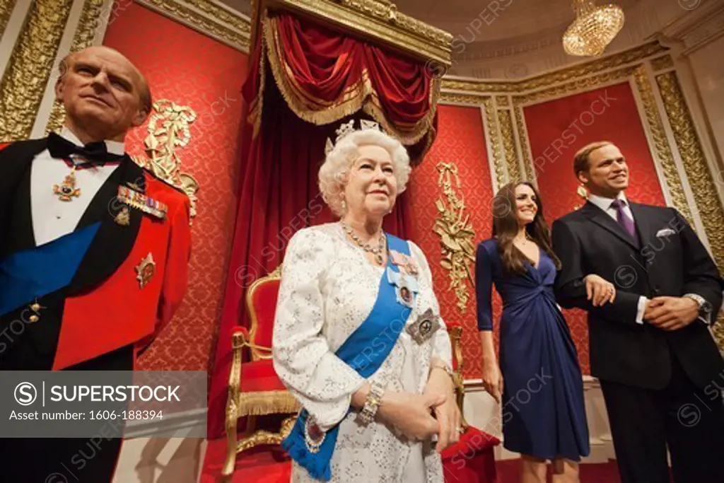 England,London,Madame Tussauds,Waxwork Display of Members of The British Royal Family
