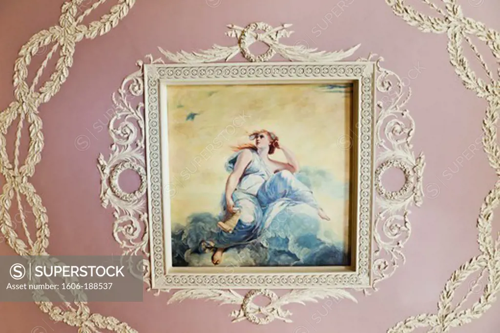 England,London,Aldwych,Somerset House,Courtauld Gallery and Museum,Ceiling Painting Copy of Artwork titled ""The Theory of Art"" by Joshua Reynolds