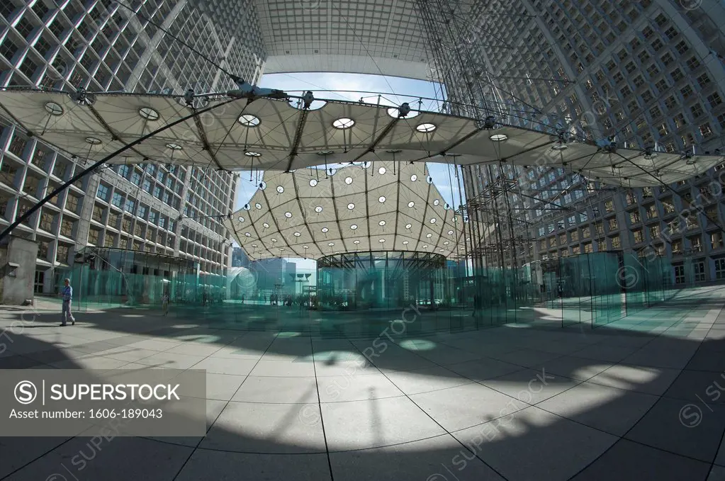 Paris-La-Défense - The Grand Arch (Architects: Johann Otto von Spreckelsen and Erik Reitzel) - "" The suspended cloud "" imagined by the architect Paul Andreu