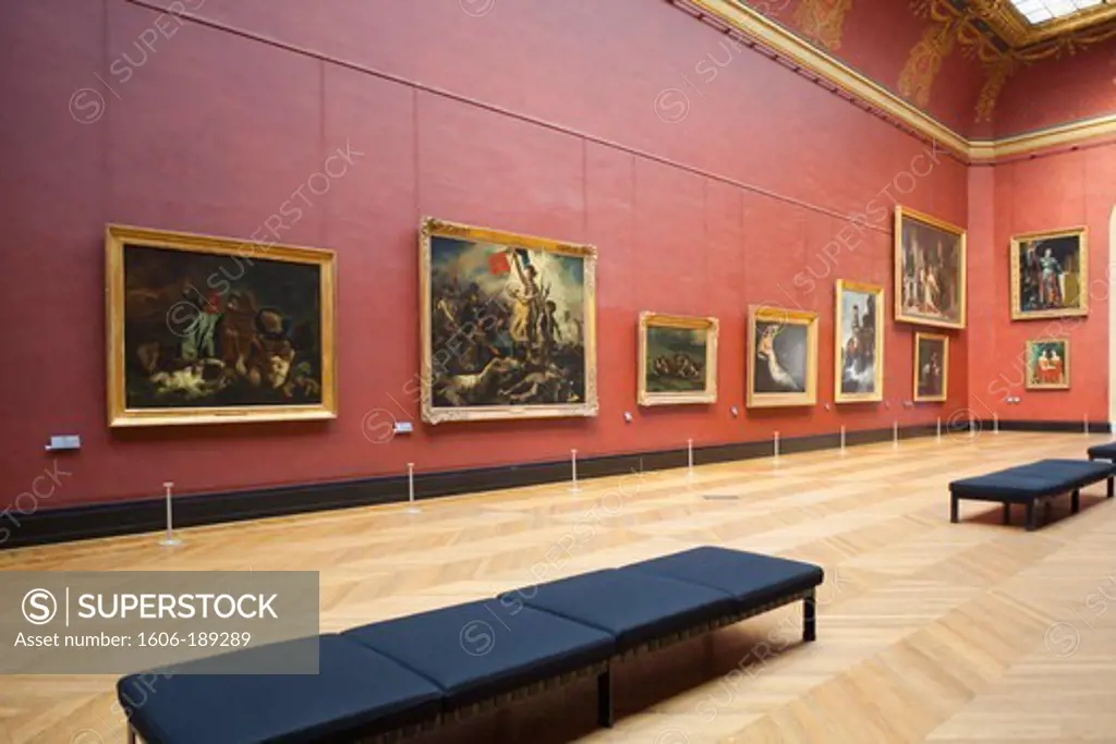 France, Paris, Louvre, Interior Gallery of the Denon Section