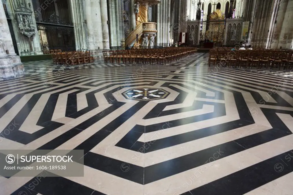 France, Somme, Amiens, Amiens Cathedral, The Labyrinth
