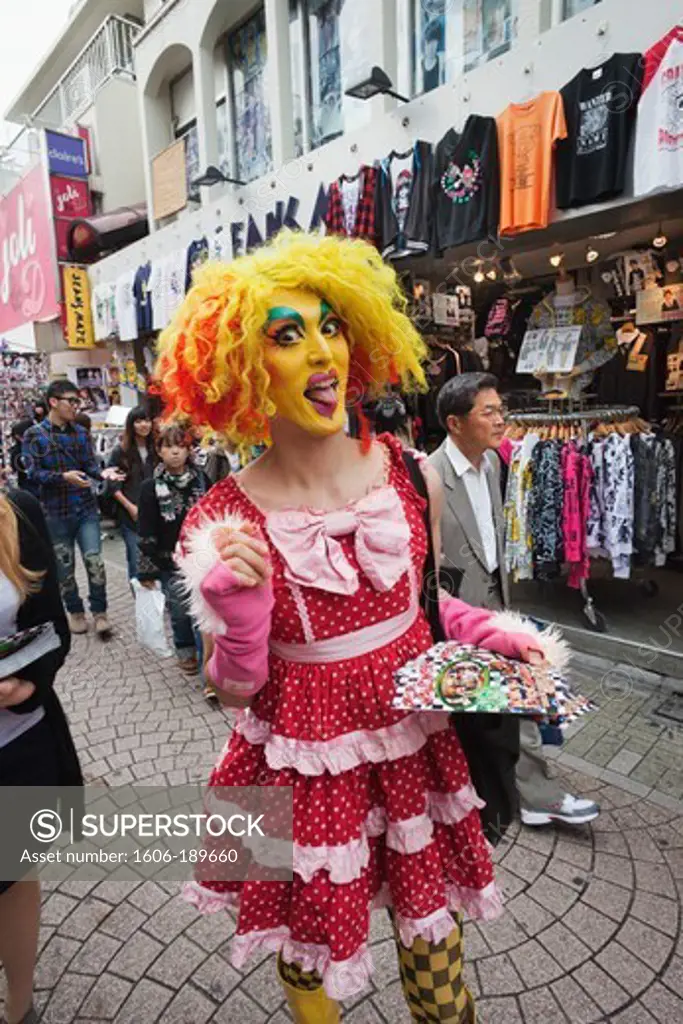 Japan, Tokyo, Harajuku, Takeshita Dori, Character in Cosplay Costume