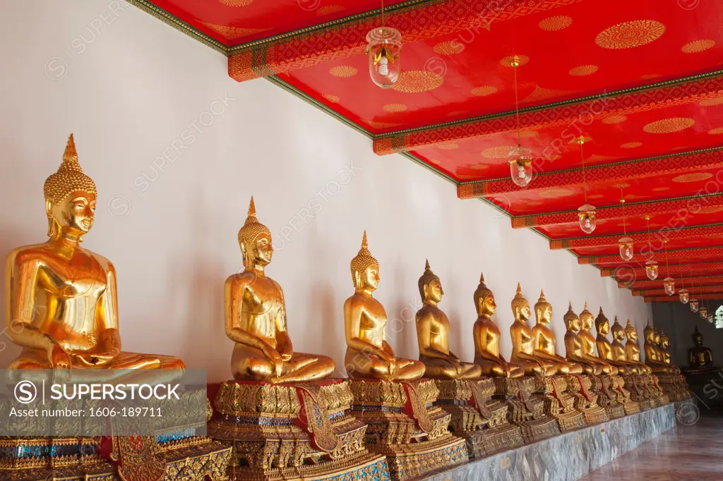 Thailand, Bangkok, Wat Pho, Buddha Statues