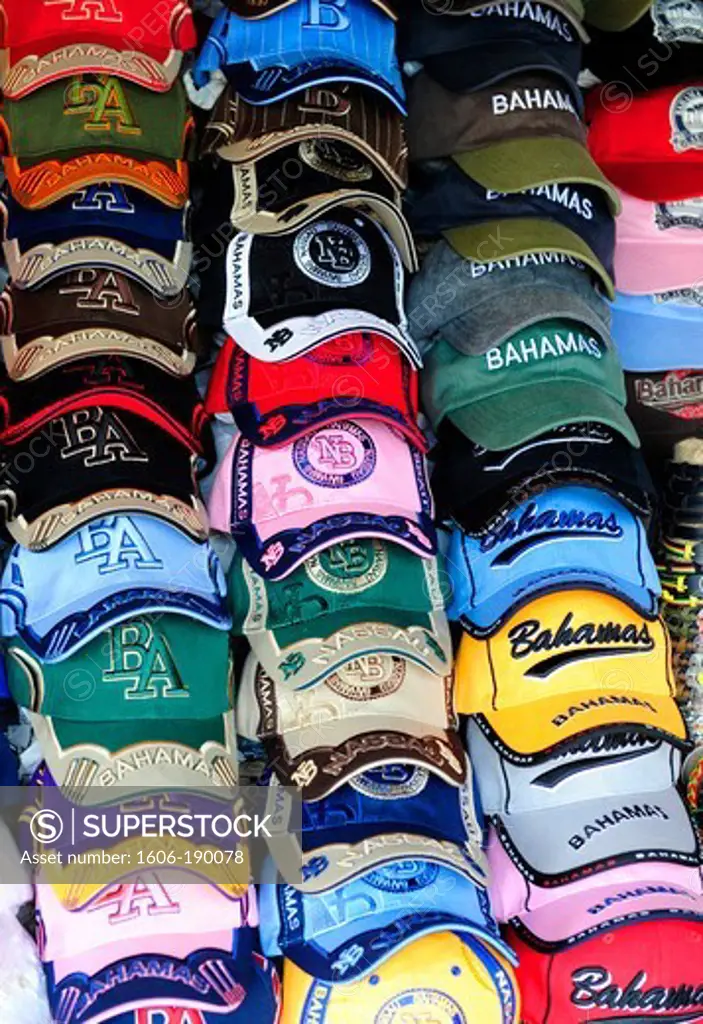 Caps for sale in Nassau market,New Providence,Bahamas