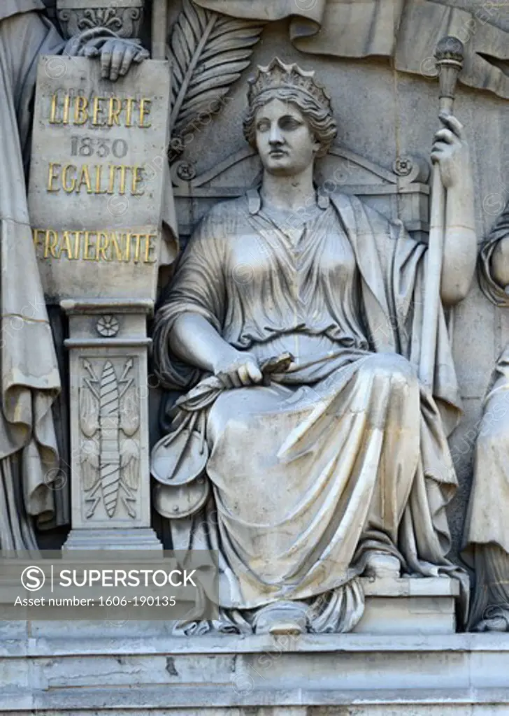 statue of Justice in Palais Bourbon ,Paris,France,Europe