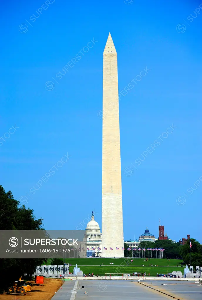 Washington monument and Capitol Hill in background ,United States,USA,Washington DC