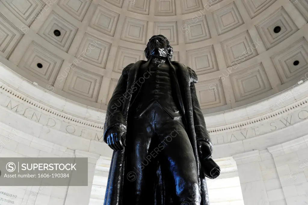 Thomas Jefferson statue in the Jefferson Memorial in United States,USA,Washington DC