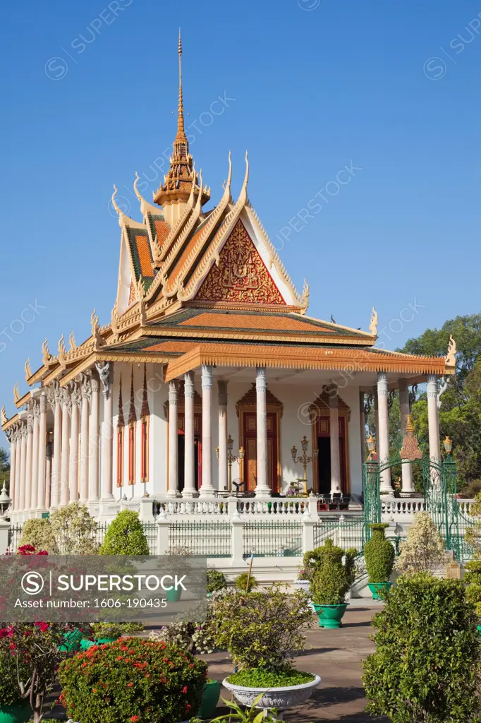 Cambodia, Phnom Penh, The Royal Palace, Temple of the Emerald Buddha akaThe Silver Pagoda