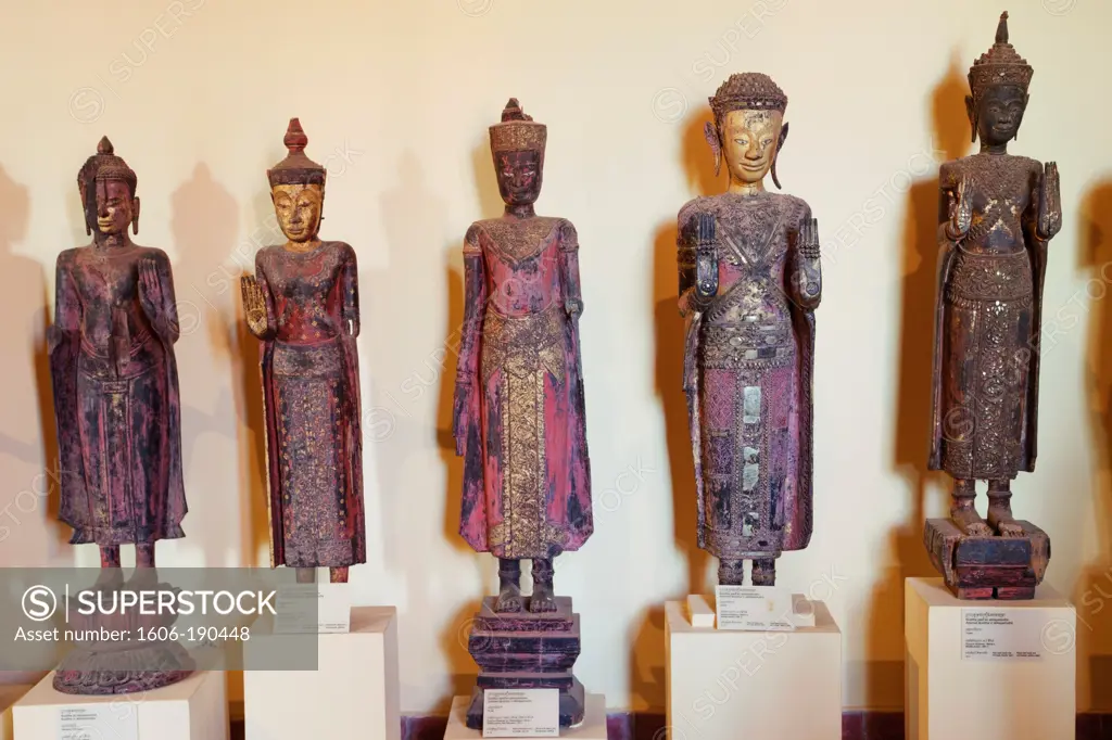 Cambodia, Phnom Penh, National Museum, Buddha Statues