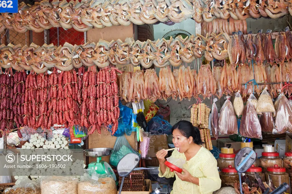 Cambodia, Siem Reap, The Old Market, Dried Meat Stall