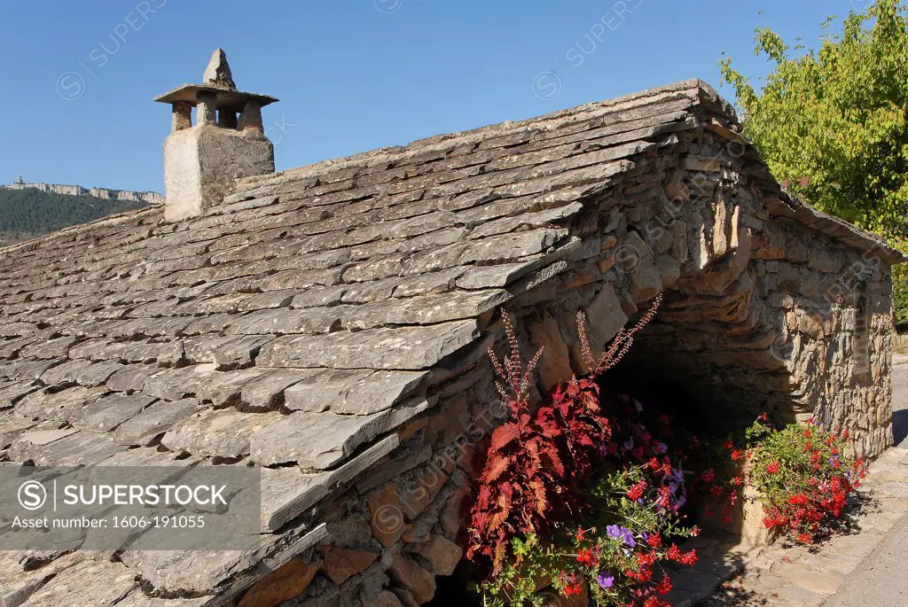 View of La Cresse house in Aveyron region, France