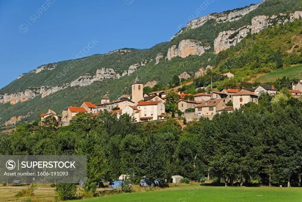 Paulhe village in Aveyron region, France