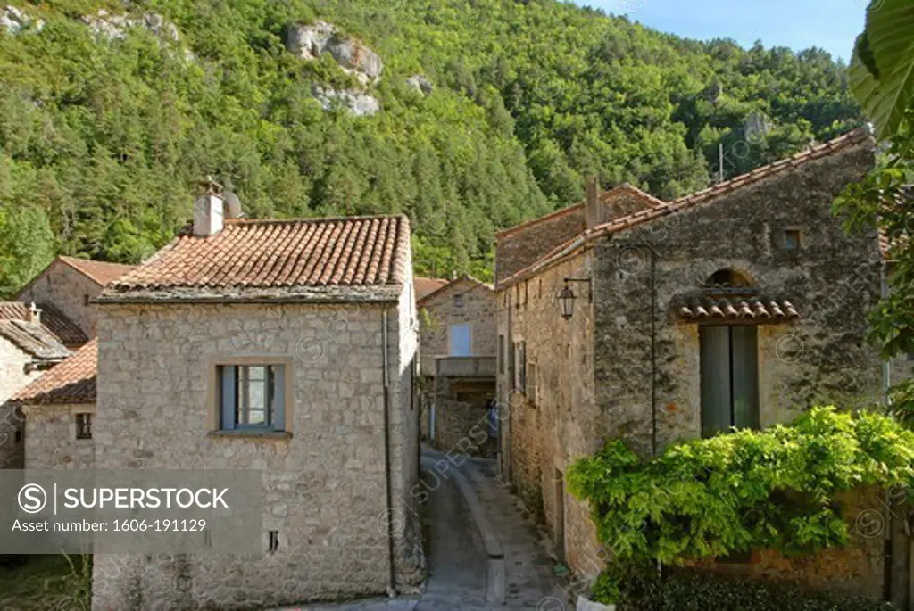 La Roque Sainte Marguerite village in Aveyron region, France