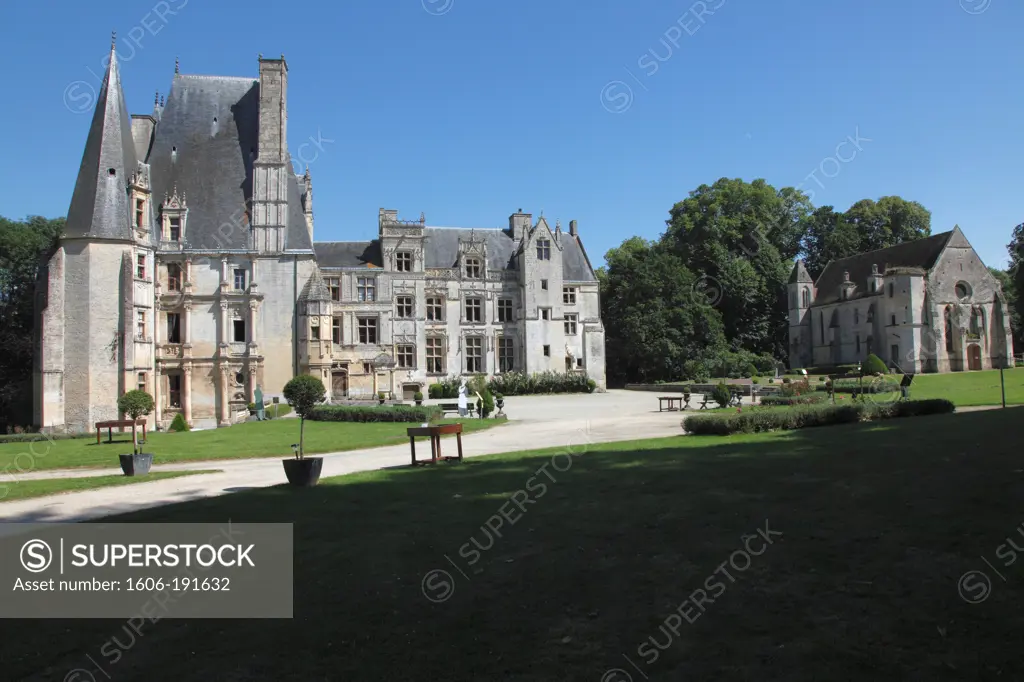 France, Normandy, Basse normandie, calvados, Fontaine-Henry castle (16th century)