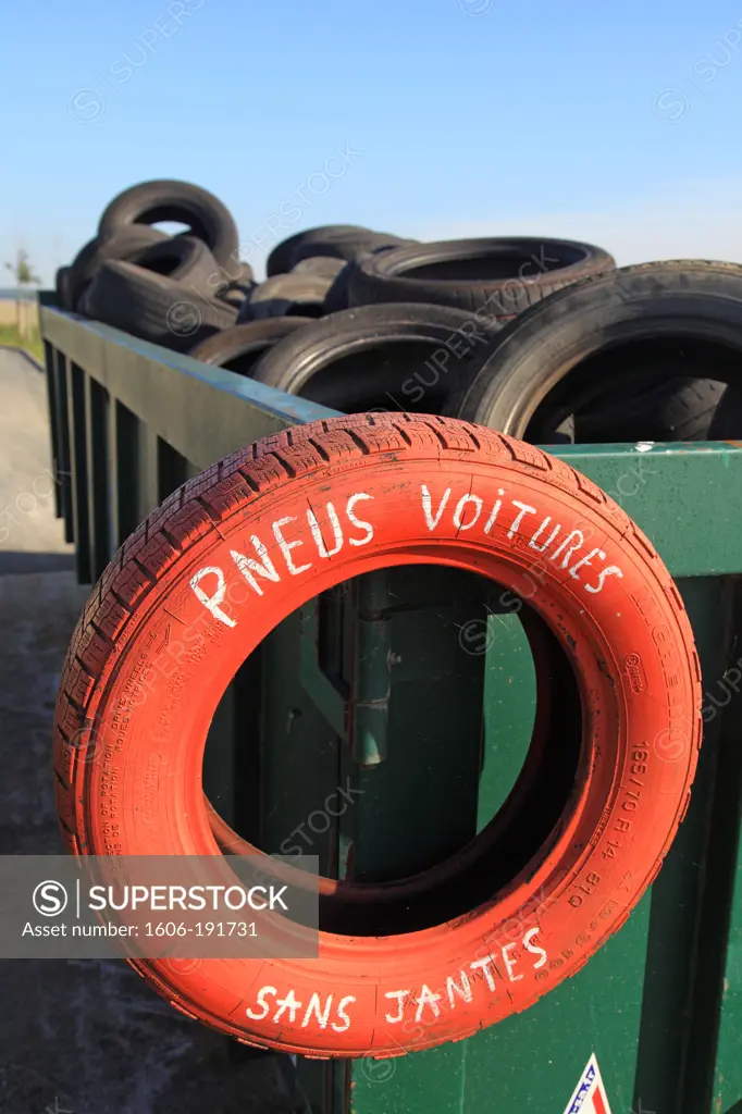 France, Pas de Calais, tires for recycling