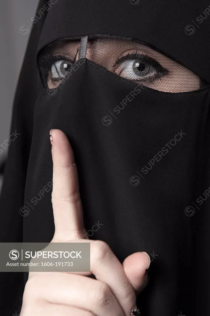 Muslim woman asking for silent