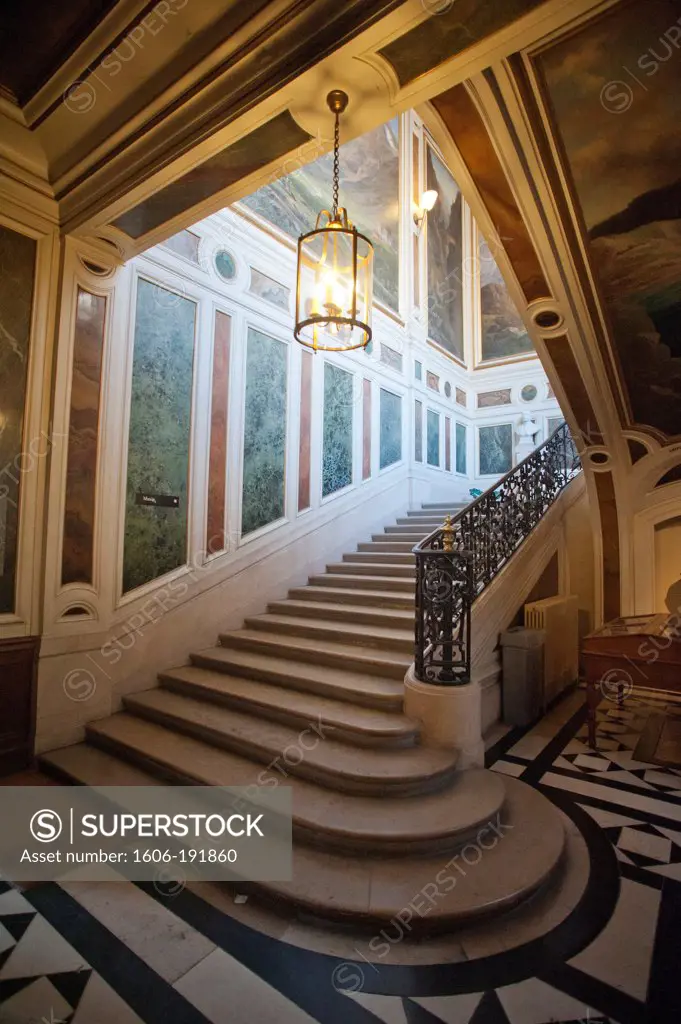 Paris 6th district - Hotel of Vendôme - École des Mines(French engineering school) -   The main staircase