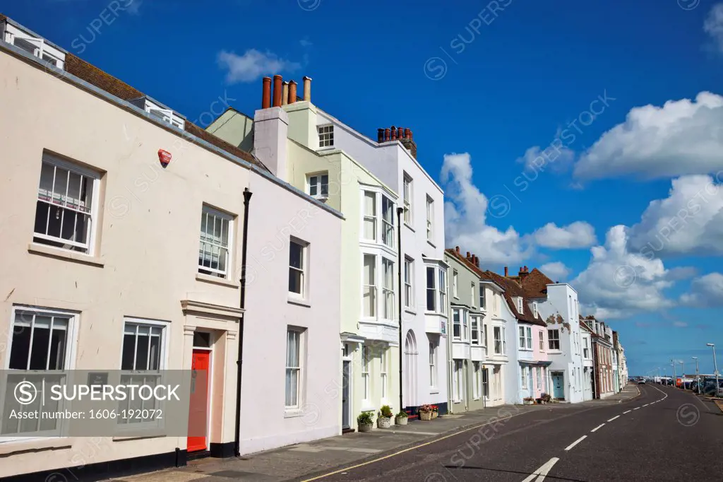 England,Kent,Deal,Seafront Road and Houses