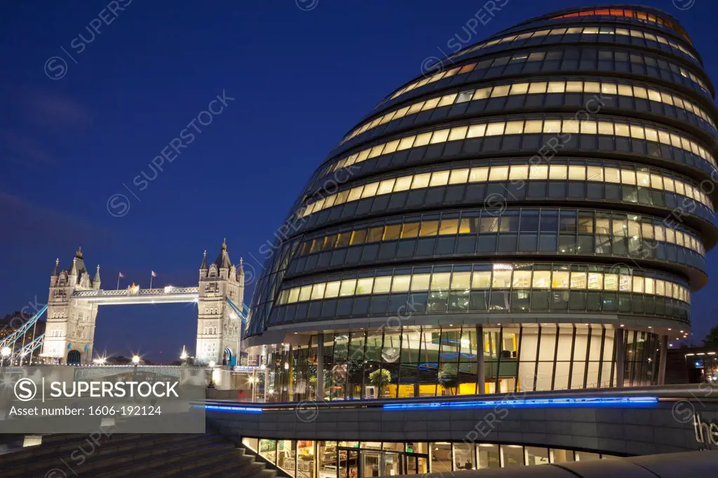 England,London,Southwark,City Hall and Tower Bridge