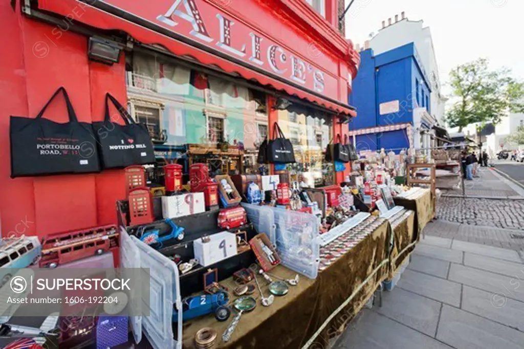 England,London,Nottinghill,Portobello Road,Antique Shop Display