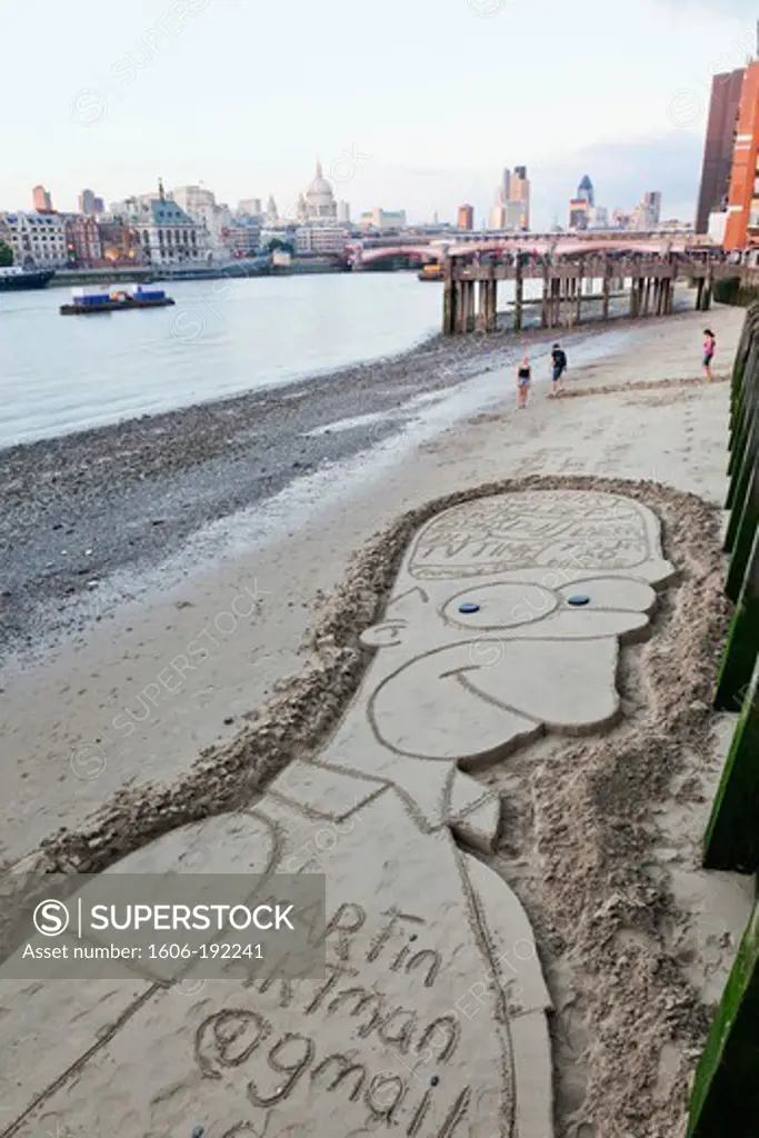 England,London,Southwark,South Bank,River Thames,Sand Sculpture