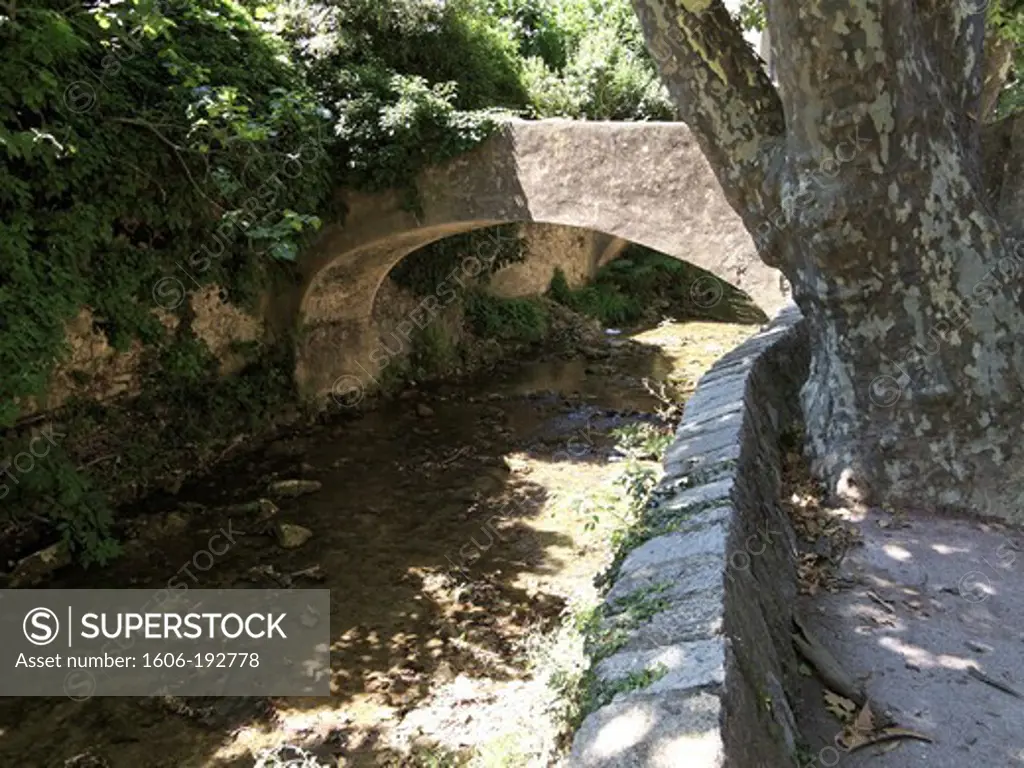 France, Cuers, Small Bridge Over A Stream