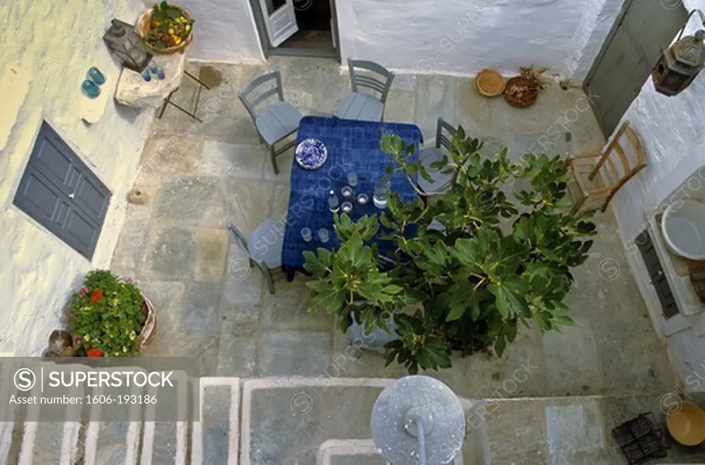 Greece, Serifos Island, Private Courtyard