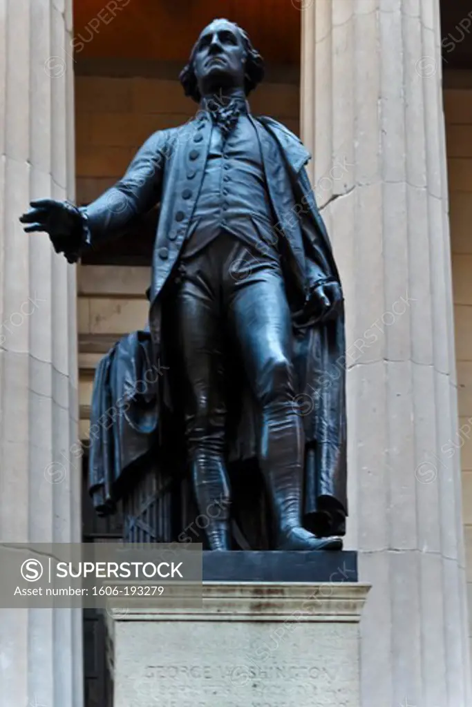 USA, New York City, Manhattan, Wall Street, Statue Of Georges Washington