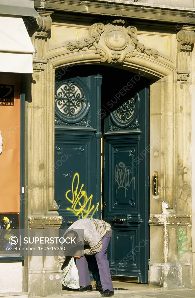 France, Paris, tags on a door