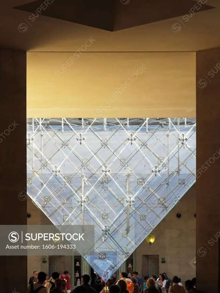 France. Paris. Louvre Museum. Commercial Center. Inverted Pyramid.